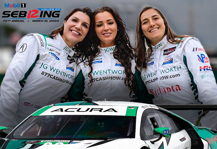 Lee más sobre el artículo Contacto deja fuera a Tatiana Calderón y su equipo  en el último tercio de carrera de las 12H de Sebring